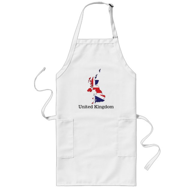 United Kingdom Flag Within Map Design - Souvenirs Lange Schürze (Vorne)