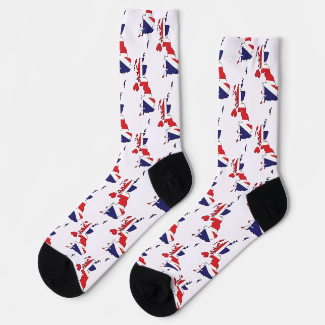 United Kingdom Flag Within Map Design - Souvenirs Socken (Linkes Detail)