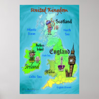 United Kingdom Fun Map 24x36