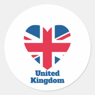 United Kingdom Heart Flag Runder Aufkleber
