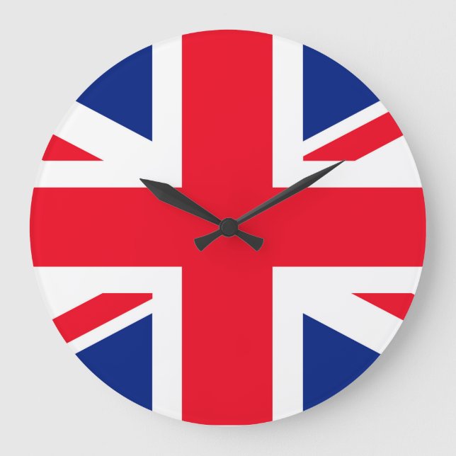 United Kingdom Jack Flag Große Wanduhr (Vorderseite)