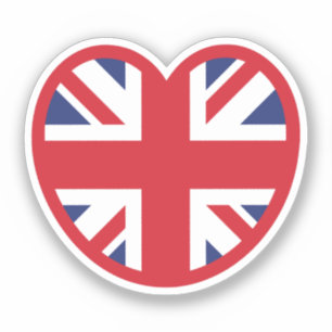 United Kingdom Jack Flag Heart Aufkleber