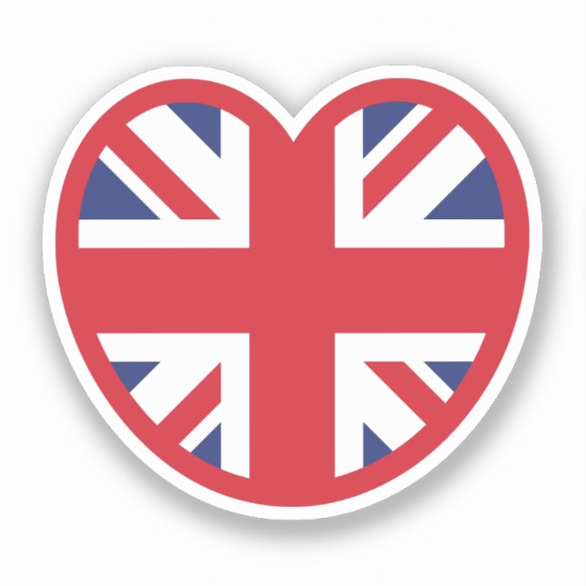 United Kingdom Jack Flag Heart Aufkleber (Vorderseite)