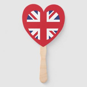 United Kingdom Jack Flag Heart Fächer