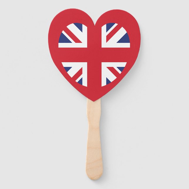 United Kingdom Jack Flag Heart Fächer (Vorderseite)