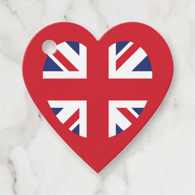 United Kingdom Jack Flag Heart Geschenkanhänger (Vorderseite)