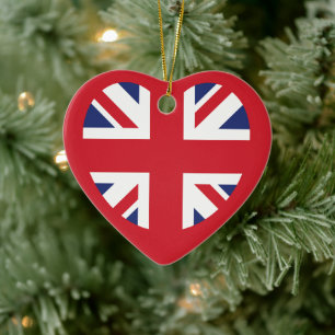 United Kingdom Jack Flag Heart Keramik Ornament