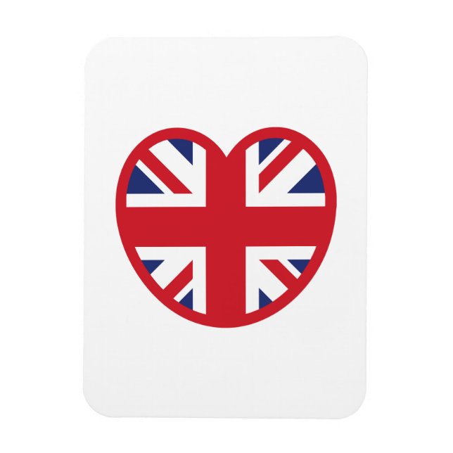 United Kingdom Jack Flag Heart Magnet (Vertikal)