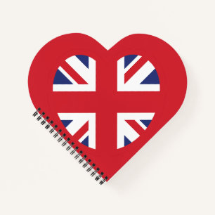 United Kingdom Jack Flag Heart Notizbuch