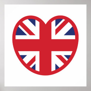 United Kingdom Jack Flag Heart Poster