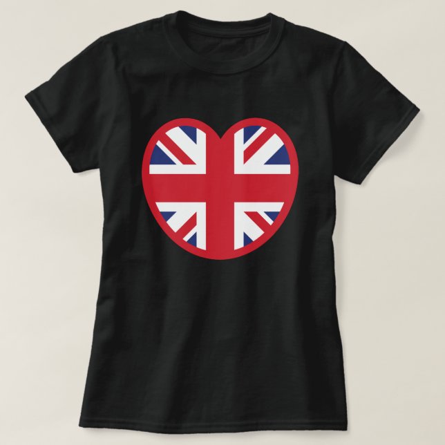 United Kingdom Jack Flag Heart T-Shirt (Design vorne)