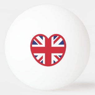United Kingdom Jack Flag Heart Tischtennisball