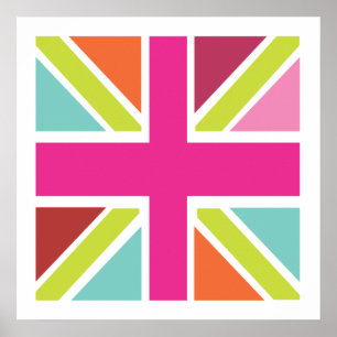United Kingdom multi color flag print Poster