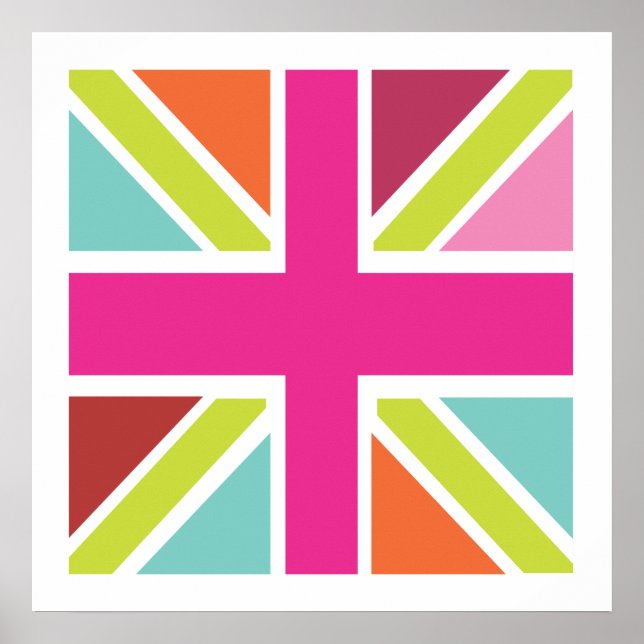 United Kingdom multicolor flag print Poster (Vorne)