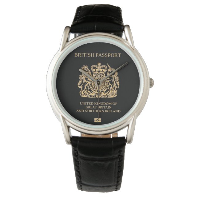 United Kingdom passport wristwatch Armbanduhr (Vorderseite)