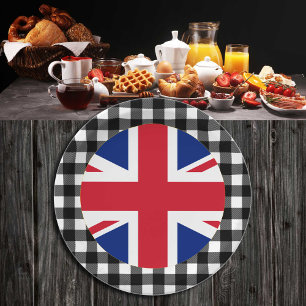 United Kingdom Plate, buffalo kariert & British Fl Pappteller