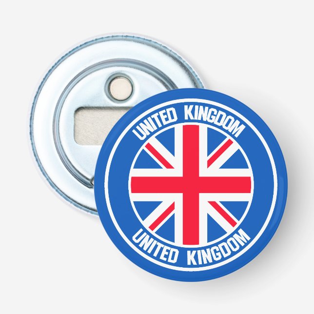 United Kingdom Round Emblem Flaschenöffner (Vorderseite)