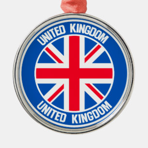 United Kingdom Round Emblem Ornament Aus Metall