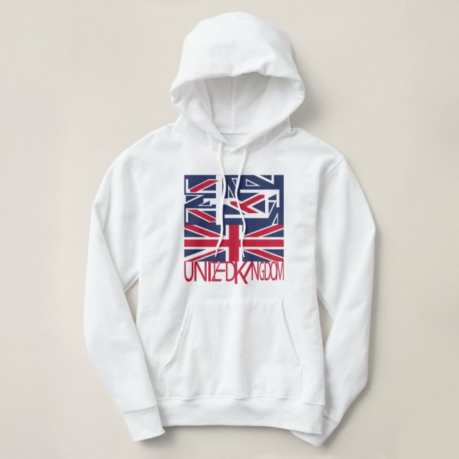 United Kingdom UK flag BY MASANSER PIXELAT Hoodie (Design vorne)