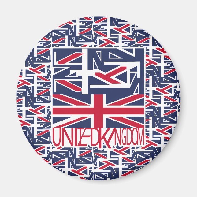 United Kingdom UK flag BY MASANSER PIXELAT Magnet (Vorne)