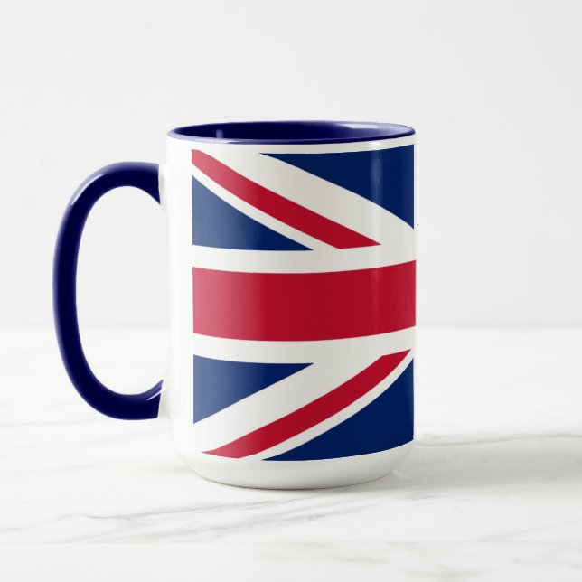 United Kingdom Union Jack Flag Personalized Mug Tasse (Links)