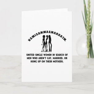 United Single Women - Single Funny Shirt Feiertagskarte