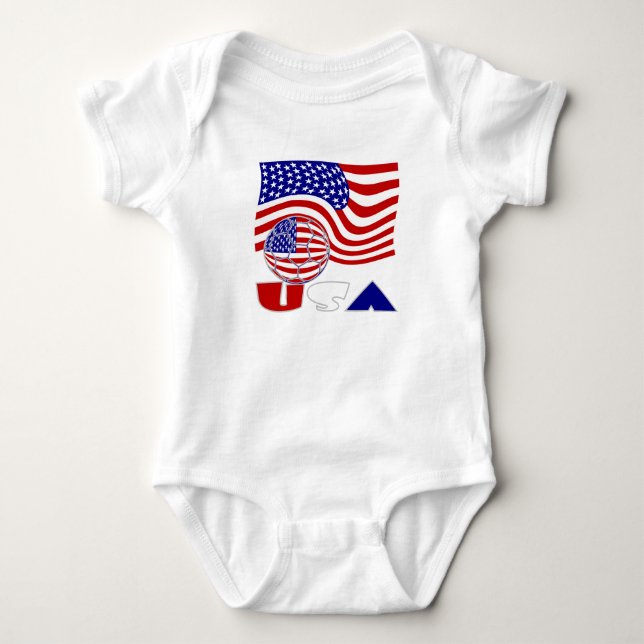 United Staaten America Flag USA Soccer Ball Baby Strampler (Vorderseite)