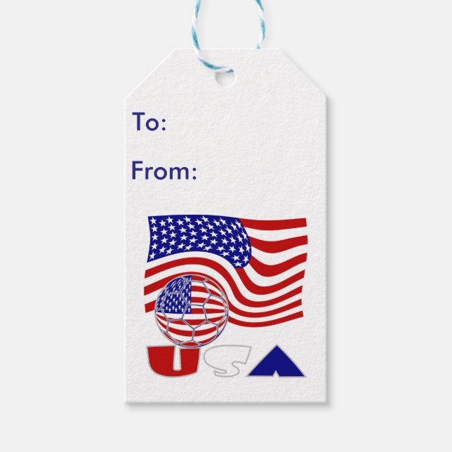 United Staaten America Flag USA Soccer Ball Geschenkanhänger (Vorderseite)