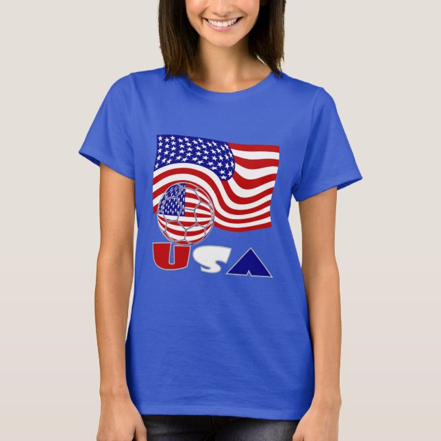 United Staaten America Flag USA Soccer Ball T-Shirt (Vorderseite)