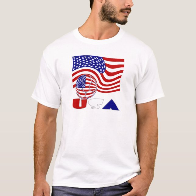 United Staaten America Flag USA Soccer Ball T-Shirt (Vorderseite)