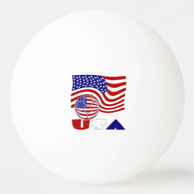 United Staaten America Flag USA Soccer Ball Tischtennisball (Rückseite)