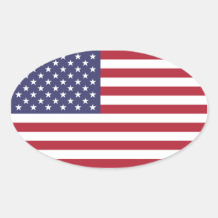 United Staaten/American Flag, USA/USA Ovaler Aufkleber