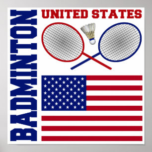 United Staaten Badminton Poster