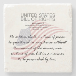 United Staaten Bill of Rights. Dritter Änderungsan Steinuntersetzer