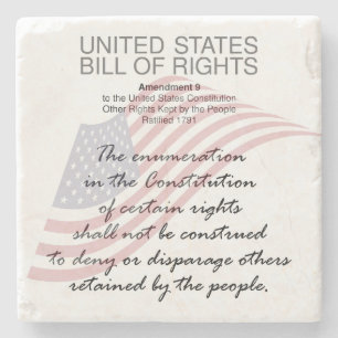 United Staaten Bill of Rights. Neunte Änderung Steinuntersetzer