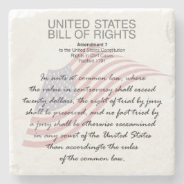 United Staaten Bill of Rights. Siebte Änderung Steinuntersetzer