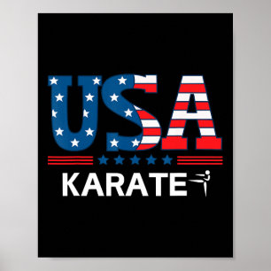 United Staaten Flag Karate Usa Team Sport Karate Poster