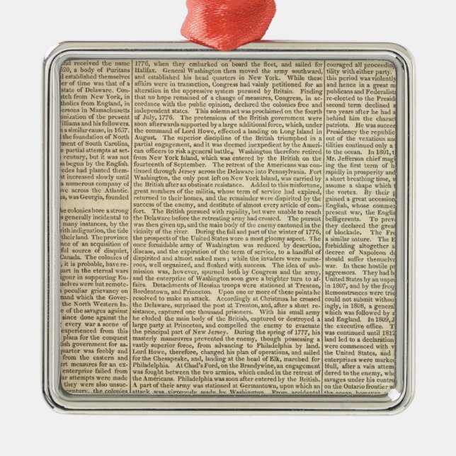 United Staaten History Map 2 Silbernes Ornament (Vorne)