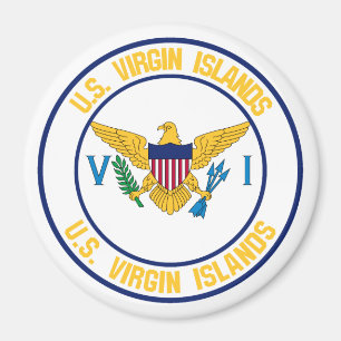 United Staaten Jungfrau Islands Round Emblem Magnet