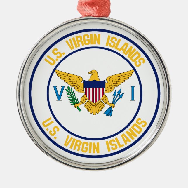 United Staaten Jungfrau Islands Round Emblem Ornament Aus Metall (Vorne)