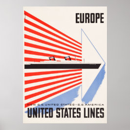 United Staaten Lines Travel Poster
