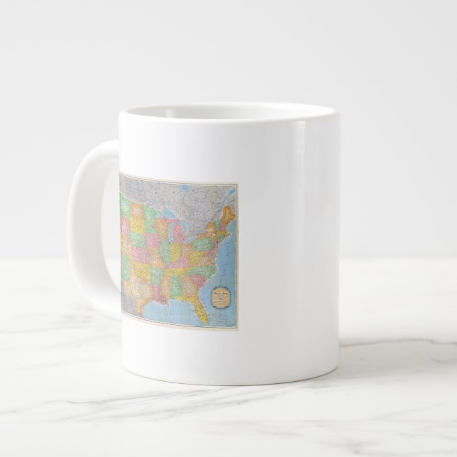 United Staaten Map 3 Jumbo-Tasse (Vorderseite Links)