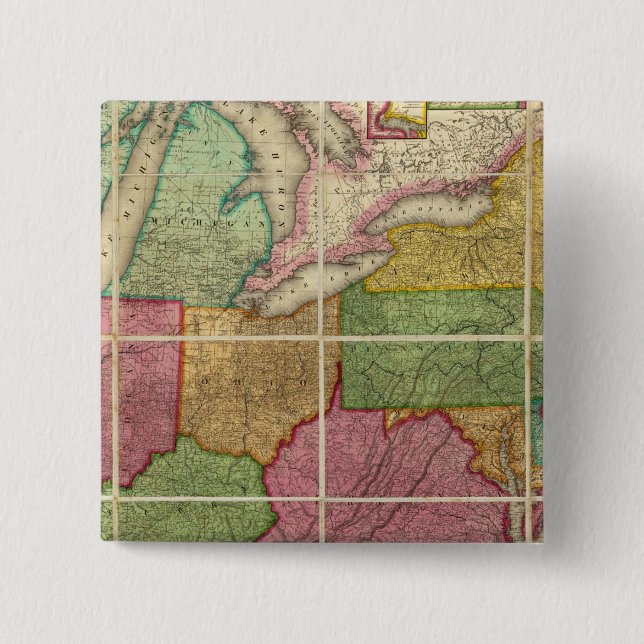 United Staaten Map 4 Button (Vorderseite)