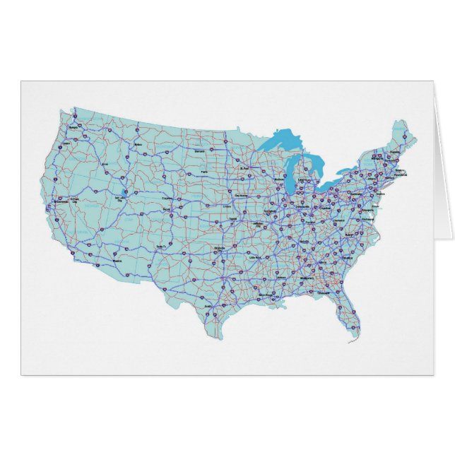 United Staaten Map Blank Card (Vorderseite (Horizontal))