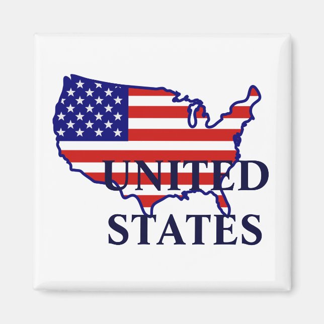 United Staaten Map Flag Magnet (Vorne)