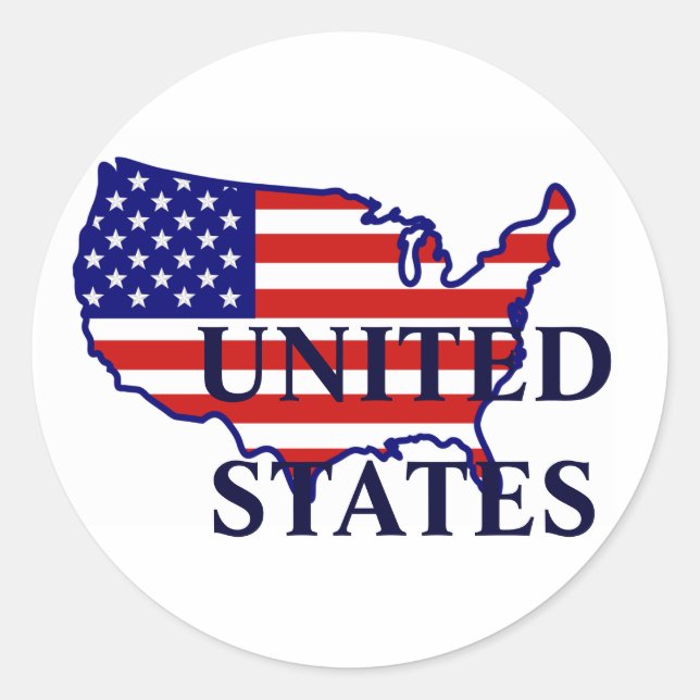 United Staaten Map Flag Sticker (Vorderseite)