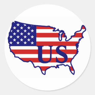 United Staaten Map Flag US Sticker 2