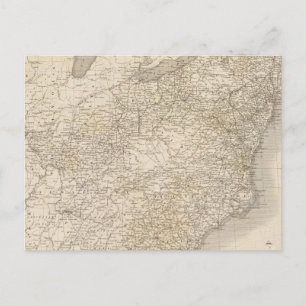 United Staaten Map mit den Siedlungen Postkarte