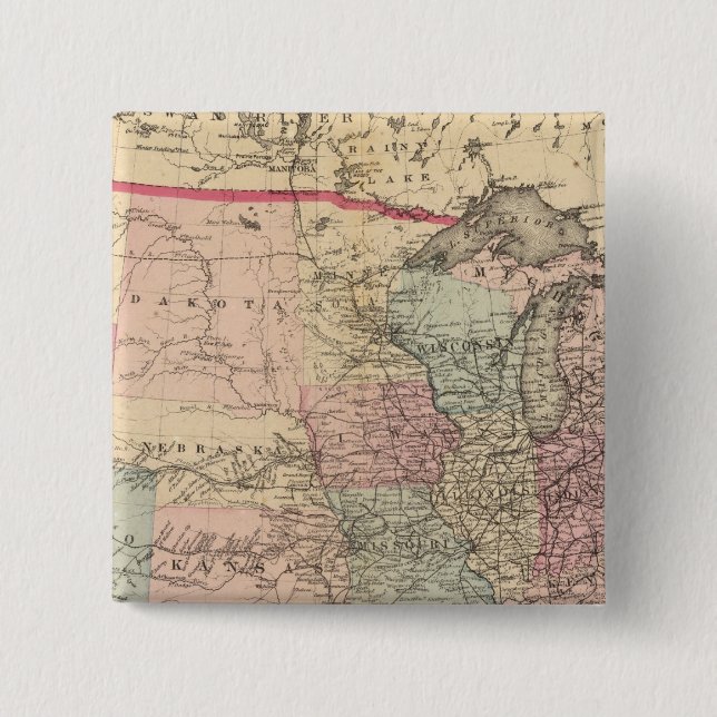 United Staaten Map mit Pony Express Route Button (Vorderseite)