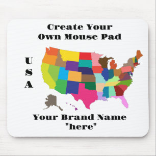 United-Staaten-Map-MultiColored Mousepad